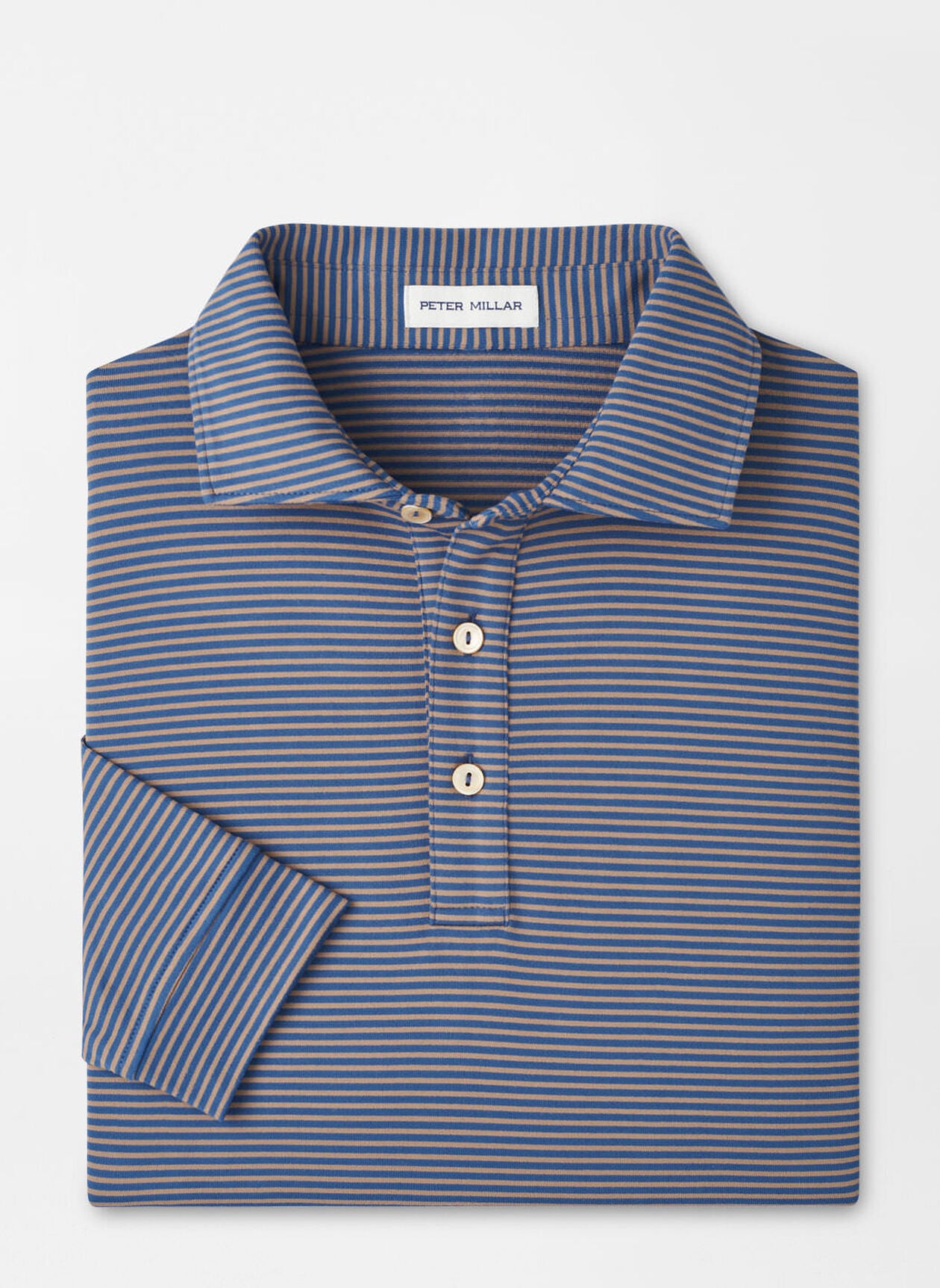 Peter Millar Lyons Performance Jersey Long-Sleeve Polo in Blue Haze