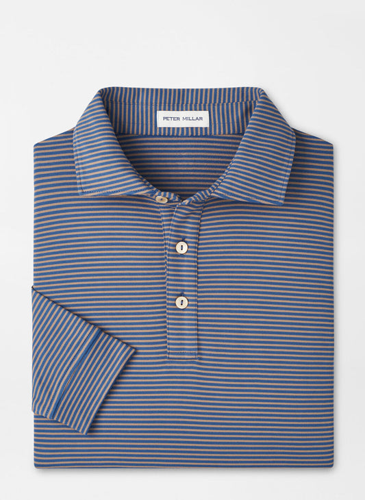 Peter Millar Lyons Performance Jersey Long-Sleeve Polo in Blue Haze
