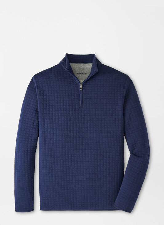 Peter Millar Quad Quilted Quarter Zip in Navy
