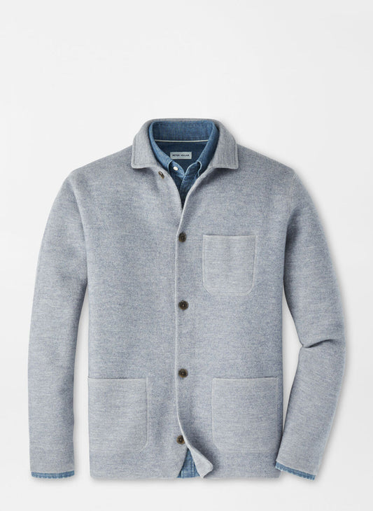 Peter Millar Carson Sweater Chore Coat in Gale Grey