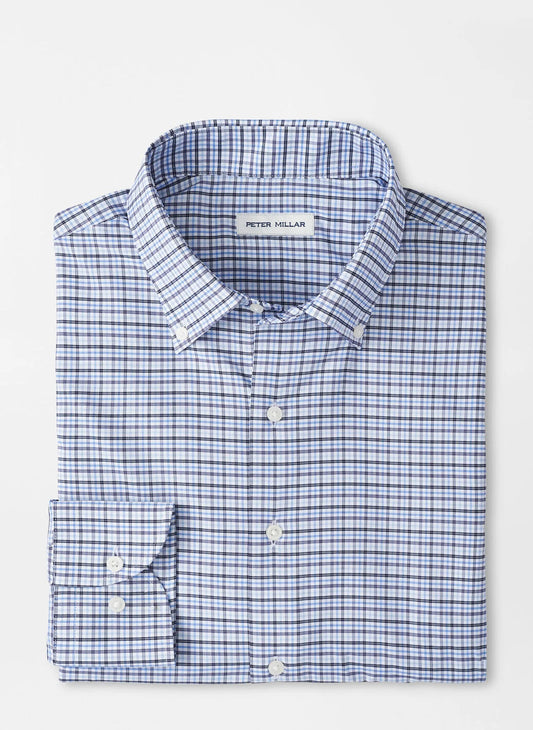 Peter Millar Leavenworth Performance Twill Sport Shirt in Evening Tide