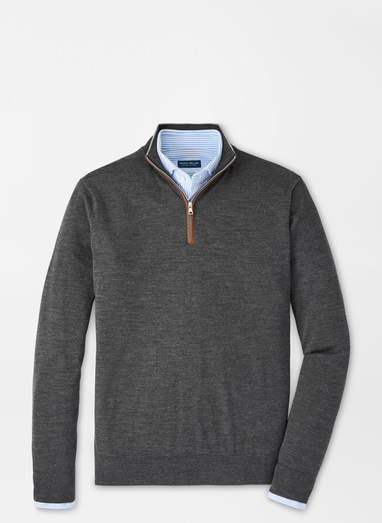 Peter Millar Excursionist Flex Quarter-Zip Sweater in Charcoal
