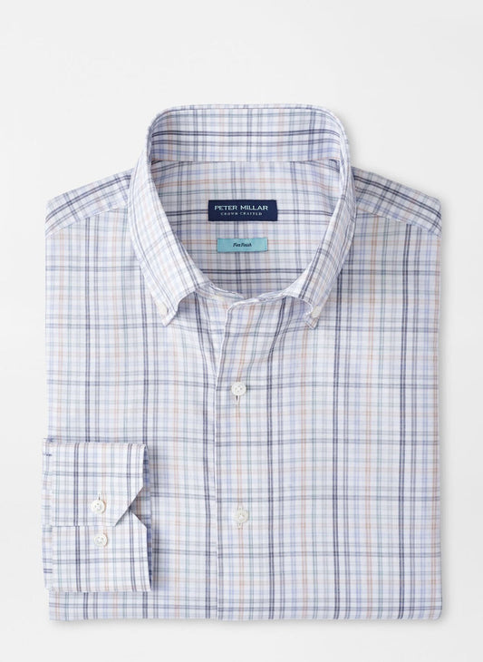 Peter Millar Orvieto Cotton Sport Shirt in Sherwood Brown