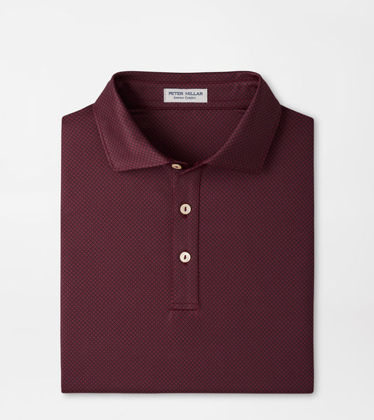 Peter Millar Fulton Performance Jersey Polo in Bordeaux