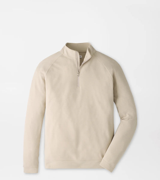 Peter Millar Cradle Piqué Performance Quarter-Zip in Khaki