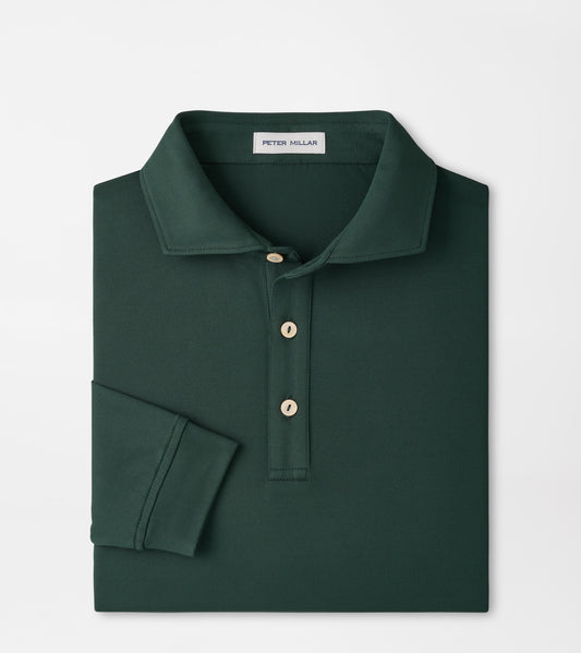 Peter Millar Lyons Performance Jersey Long-Sleeve Polo in Pine Brook