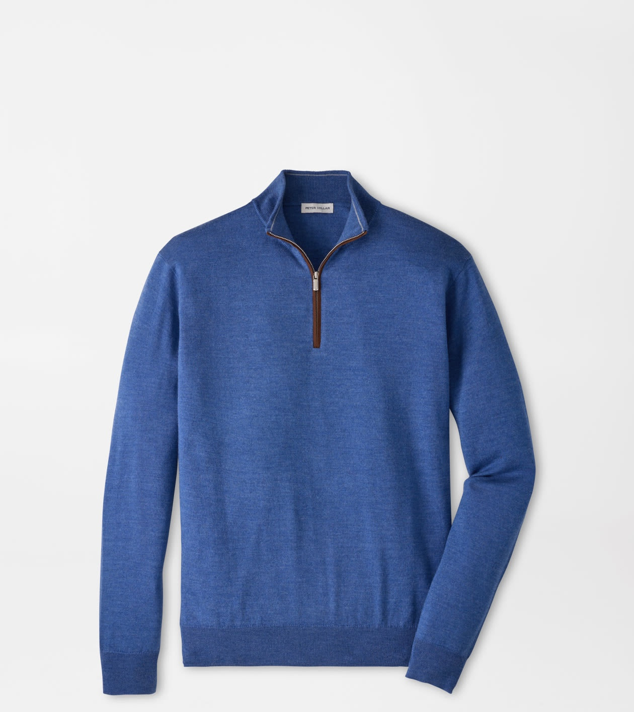 Peter Millar Autumn Crest Suede Trim Quarter-Zip in Crown Blue