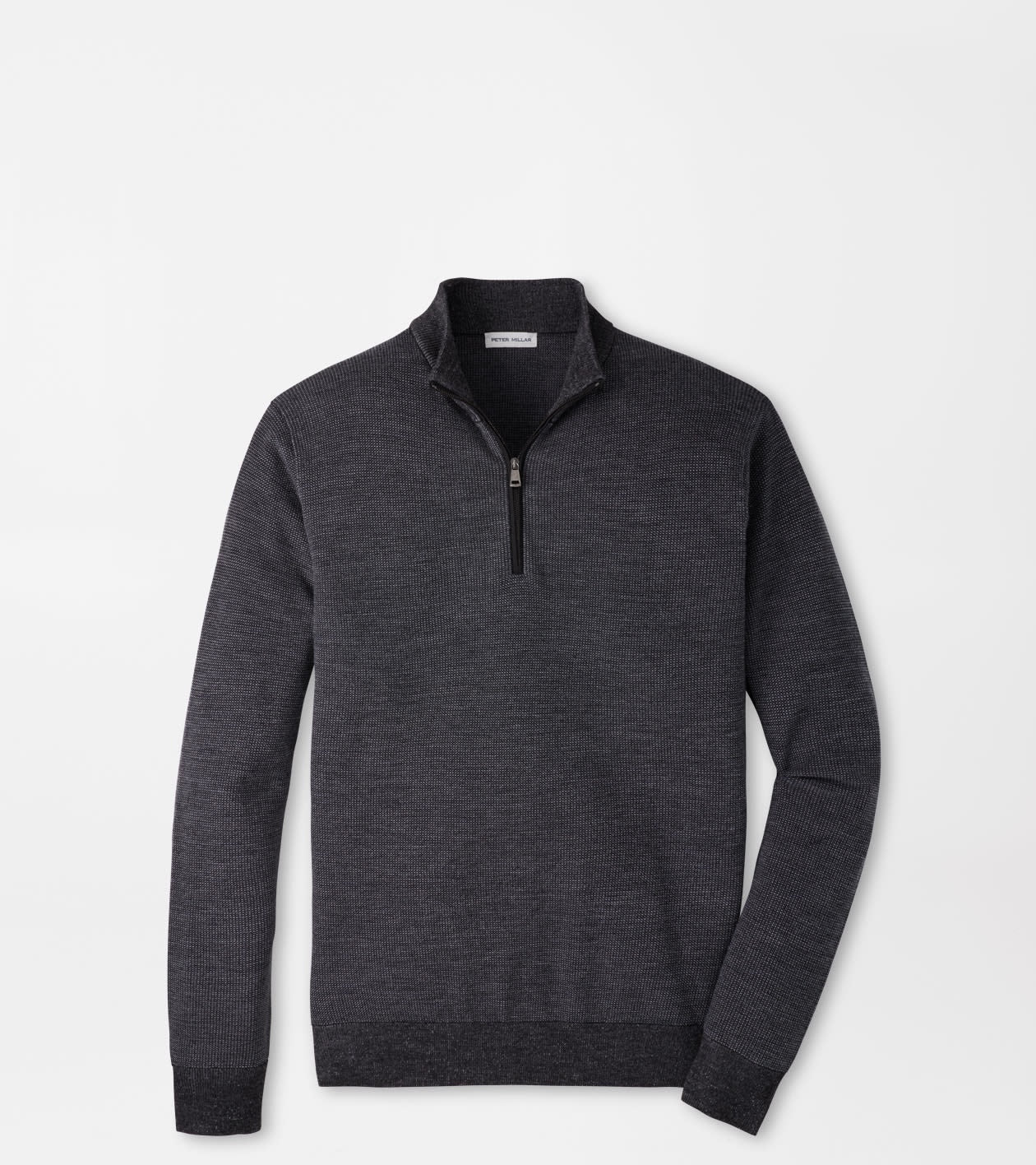 Peter Millar Blair Birdseye Quarter-Zip Sweater in Charcoal