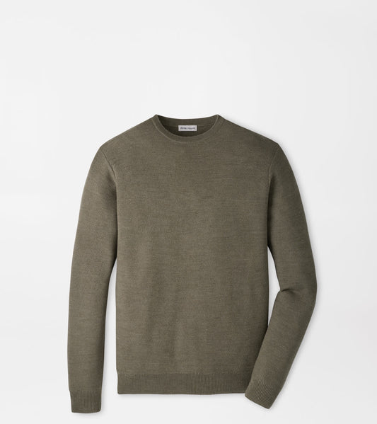 Peter Millar Autumn Crest Honeycomb Crewneck Sweater in Fatigue