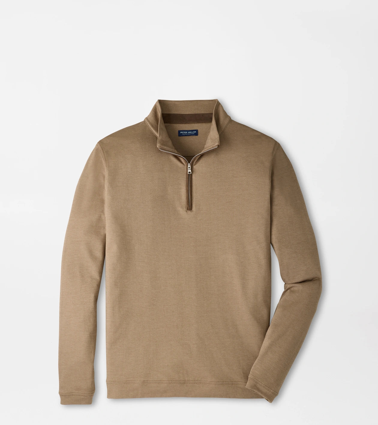 Peter Millar Albatross Cotton-Blend Piqué Quarter-Zip in Light Mocha