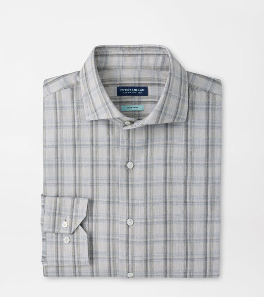 Peter Millar Calitri Italian Flannel Sport Shirt in British Grey