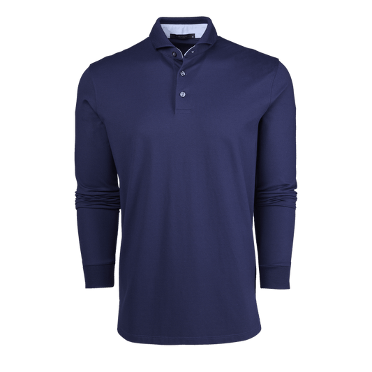 Greyson Cherokee Long Sleeve Polo in Maltese Blue