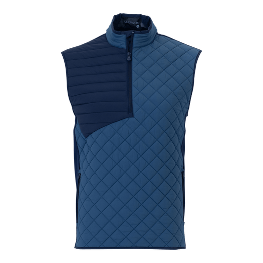 Greyson Yukon Ultralight Hybrid Half Zip Vest in Maltese Blue/Fjord