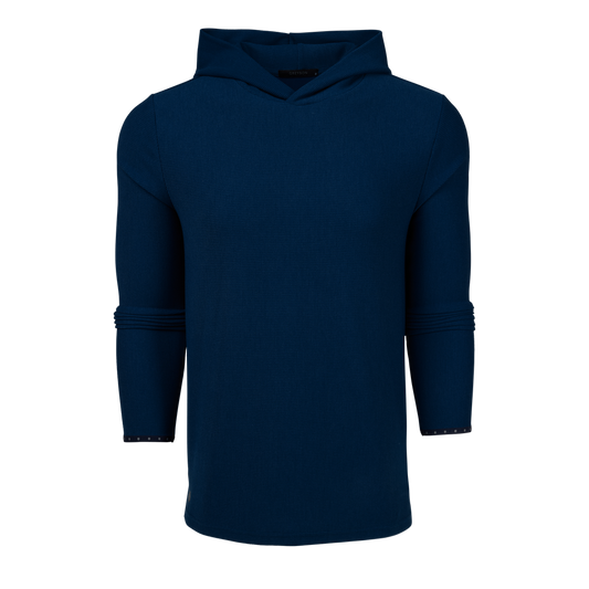 Greyson Traverse Waffle Hoodie in Maltese Blue