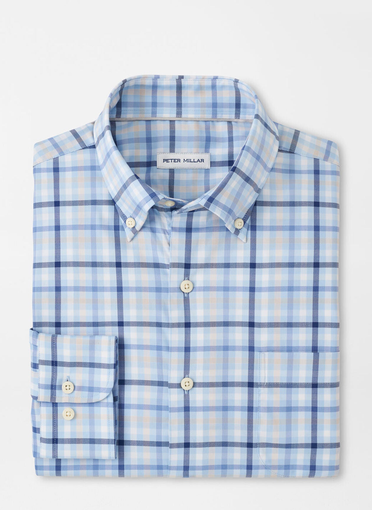 Peter Millar Chambly Crown Lite Cotton-Stretch Sport Shirt in Morning Blue