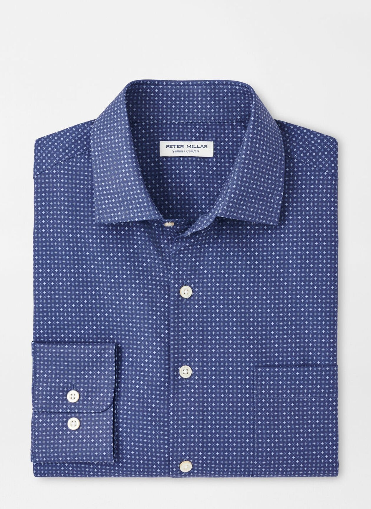 Peter Millar Winnipeg Performance Poplin Sport Shirt in Azurite