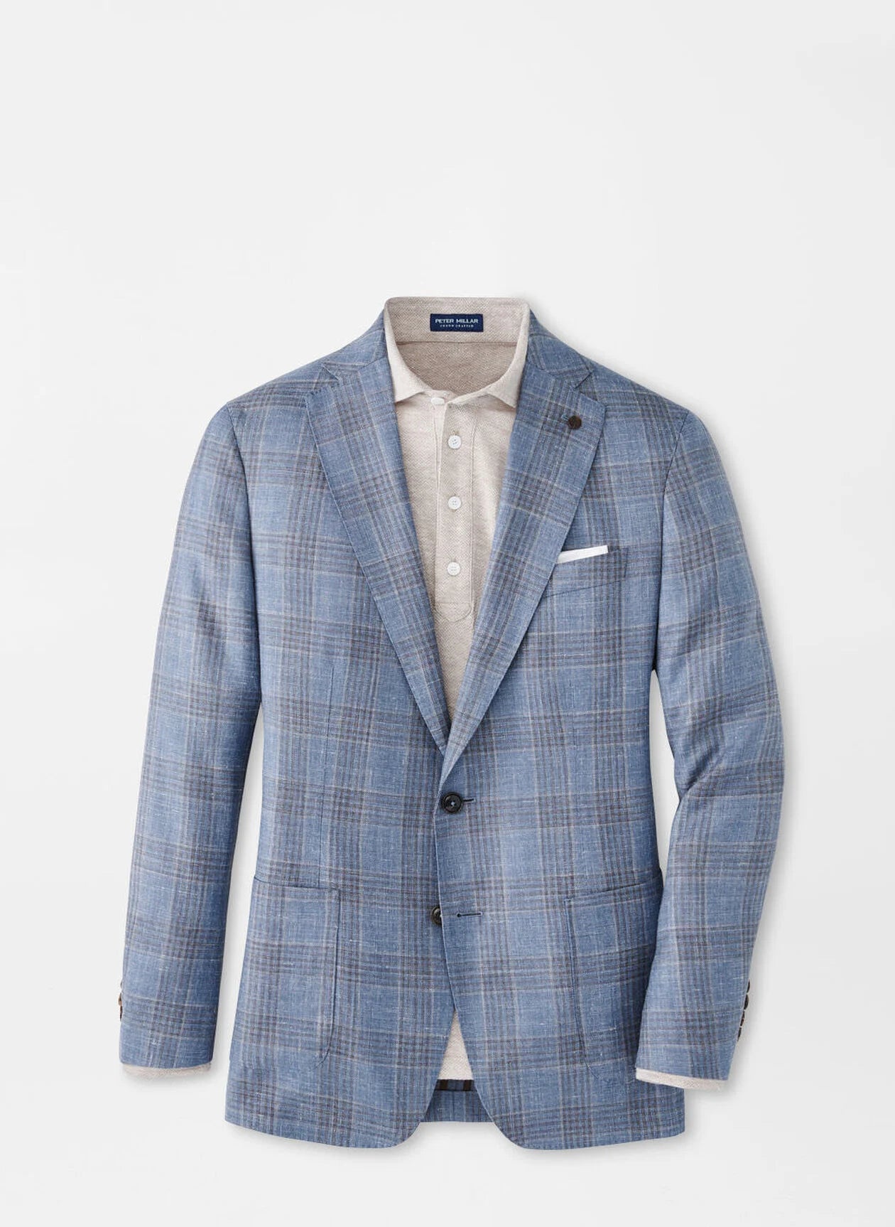 Peter Millar Ames Plaid Soft Jacket in Blue Pearl