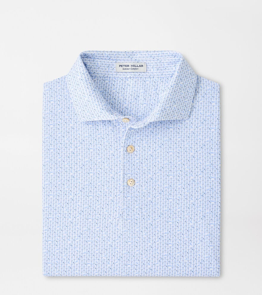 Peter Millar Paper Plane Performance Jersey Polo in White