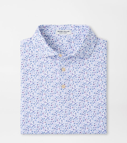 Peter Millar Oyster Roast Performance Jersey Polo in White