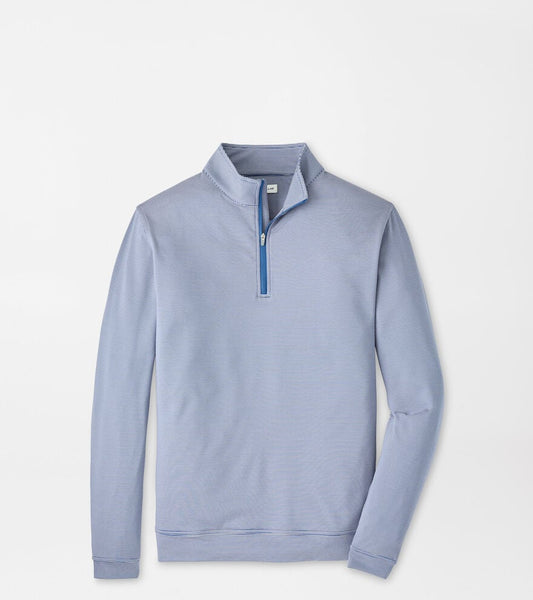 Peter Millar Perth Sugar Stripe Performance Quarter-Zip in Windsor Blue