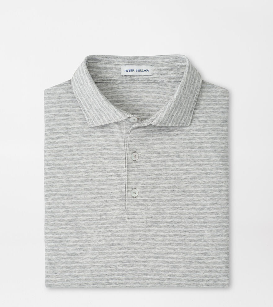 Peter Millar Gilman Crown Flex Cotton Polo in Grey Heather