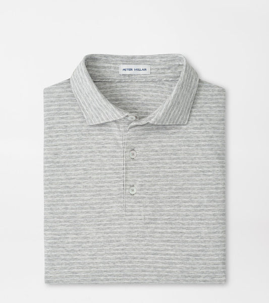 Peter Millar Gilman Crown Flex Cotton Polo in Grey Heather