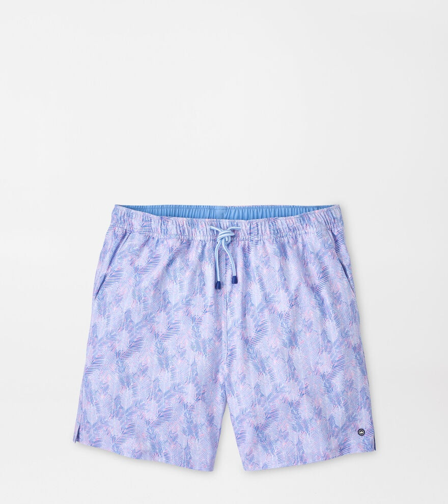 Peter Millar Sunset Palms Swim Trunk in Bermuda Pink