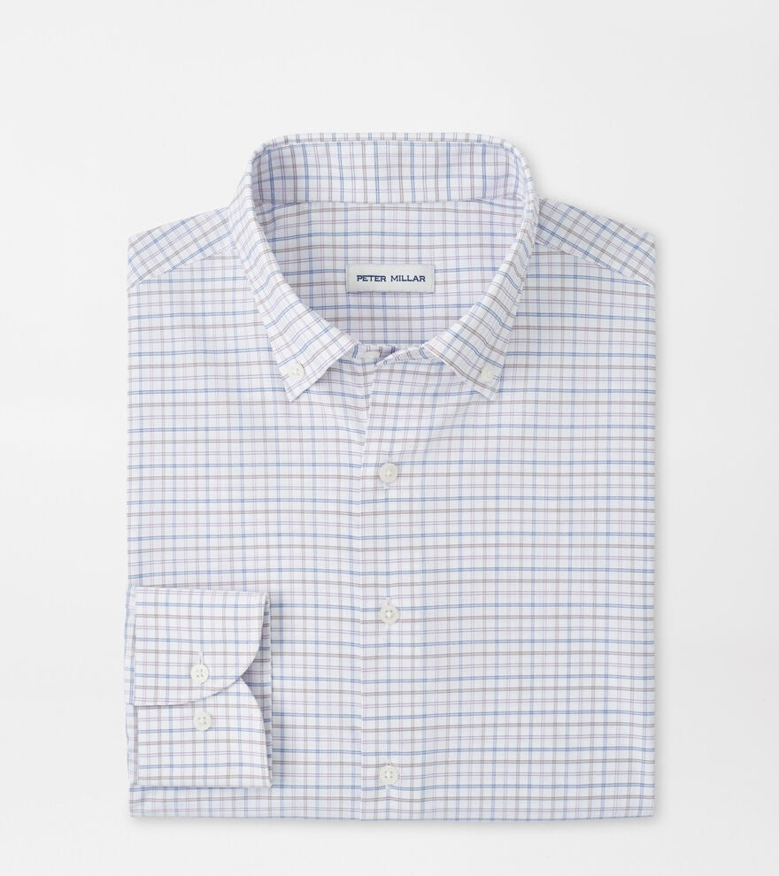 Peter Millar Rommel Performance Twill Sport Shirt in Cloudy Blue