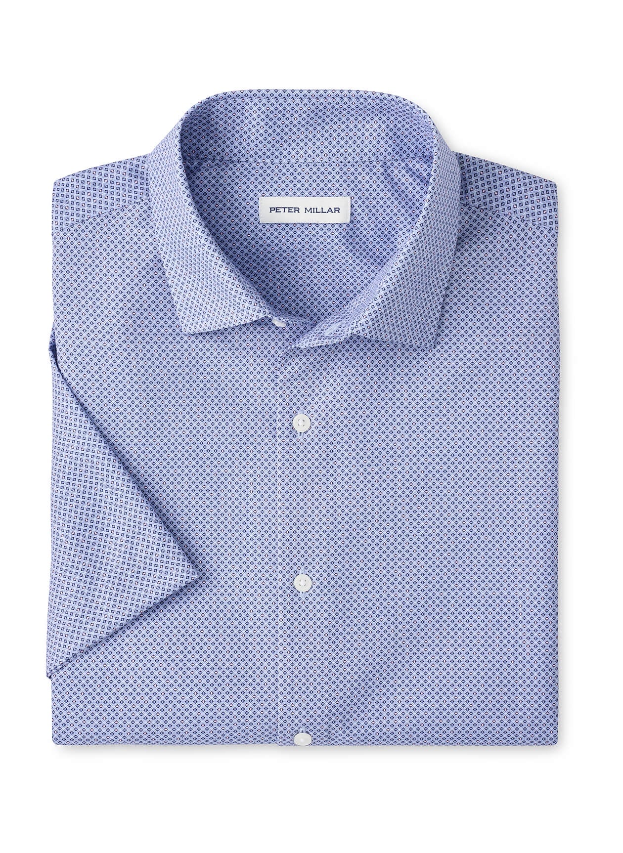 Peter Millar Patton Performance Poplin Sport Shirt in Cottage Blue