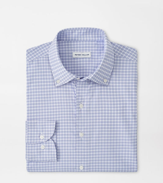 Peter Millar Phillip Performance Twill Sport Shirt in Light Violet