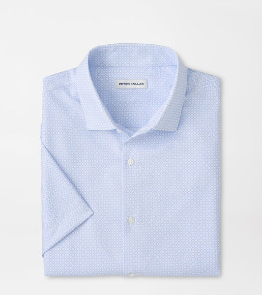 Peter Milar Baldwin Performance Poplin Sport Shirt in Cottage Blue