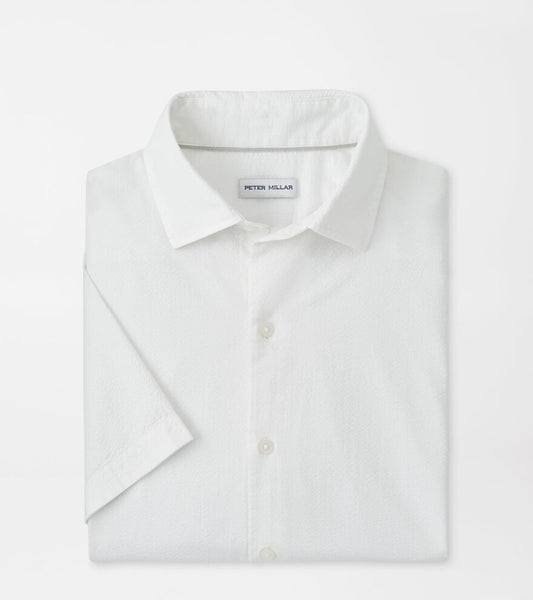Peter Millar Seaward Cotton Lyocell Sport Shirt in White