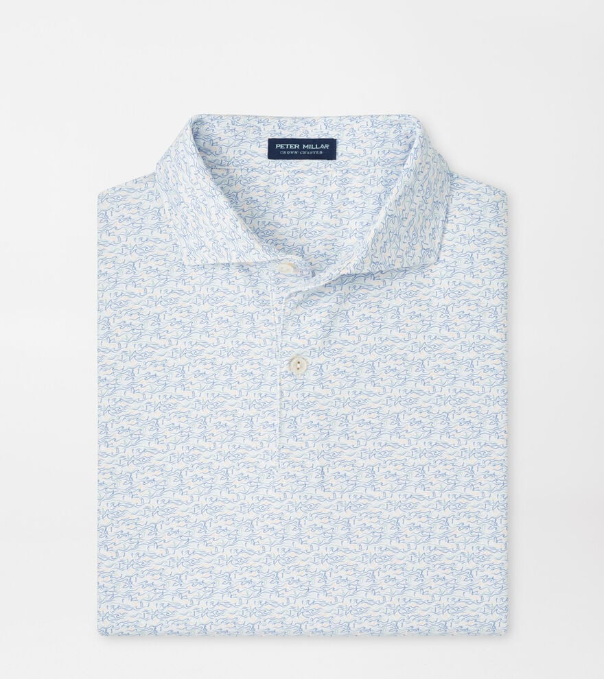 Peter Millar Melody Sea Performance Jersey Polo in White