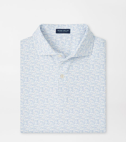 Peter Millar Melody Sea Performance Jersey Polo in White