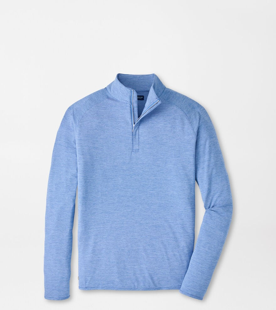 Peter Millar Stealth Stripe Performance Quarter-Zip in Dusk Blue