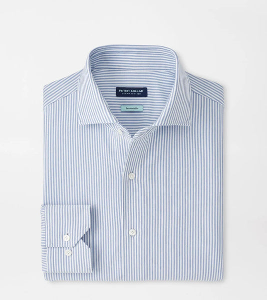 Peter Millar Excursionist Flex Stripe Sport Shirt in Dusk Blue