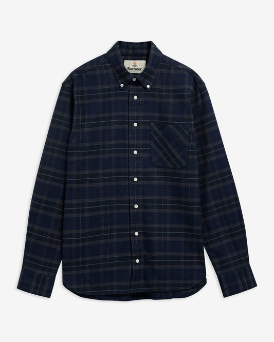 Barbour Mens Mineral Tartan Authentic Sport Shirt in Midnight Loch