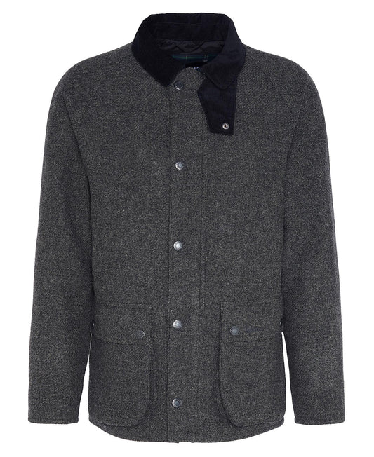 Barbour Mens Bedale Wool Jacket in Charcoal/Greenloch