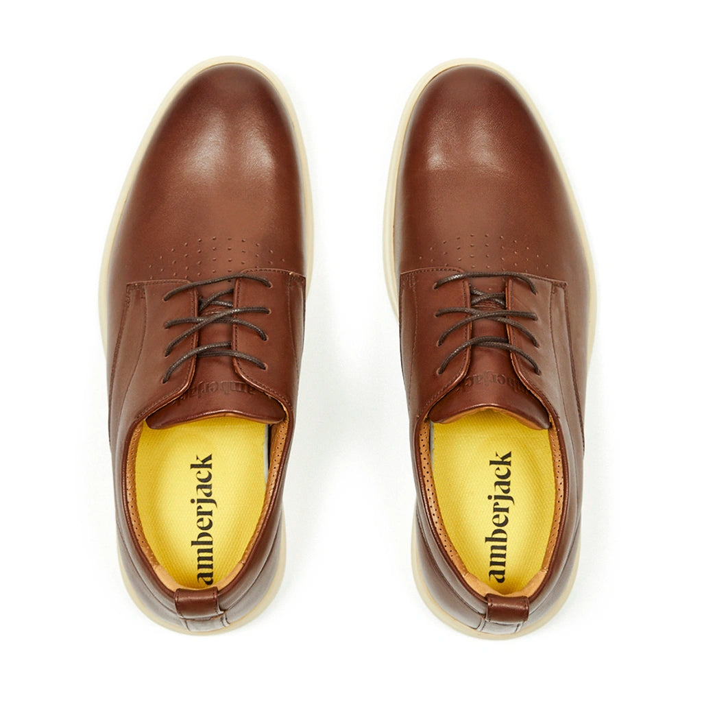 Amberjack The Original Full Grain Leather Dress Shoe in Chestnut/Cream