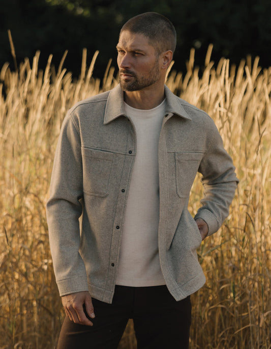 The Normal Brand Felted Comfort Knit Jacket in Oak