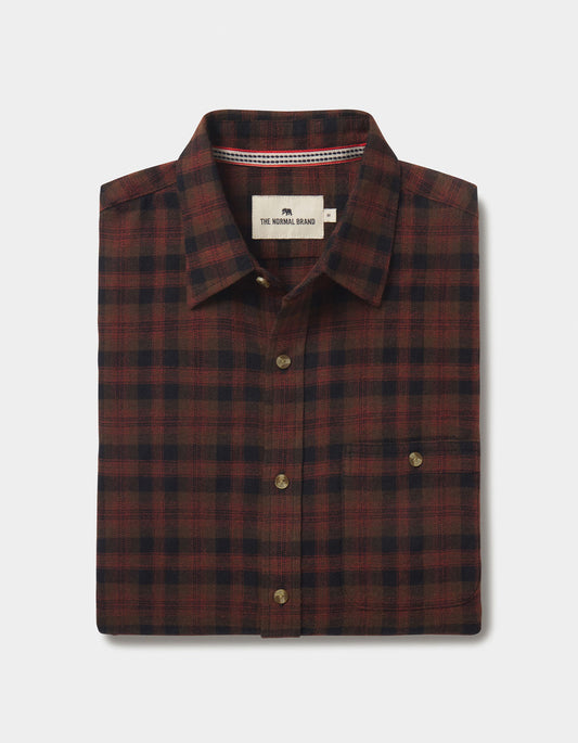 The Normal Brand Hudson Double Brushed Flannel in Cocoa Plaid