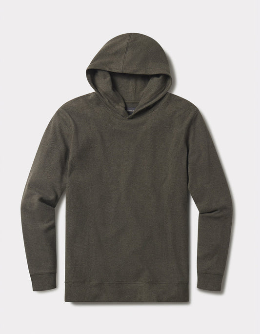 The Normal Brand Textured Knit Hoodie in Dark Forest