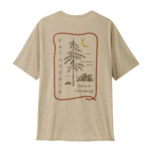 Patagonia Mens Cap Cool Daily Graphic Lands SS Shirt in Clean Climb Roots: Ellwood Green X-Dye