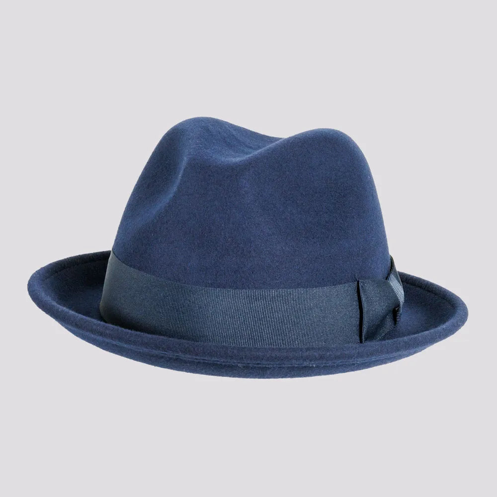 American Hat Makers Pablo 2.0 Wool Felt Fedora in Navy