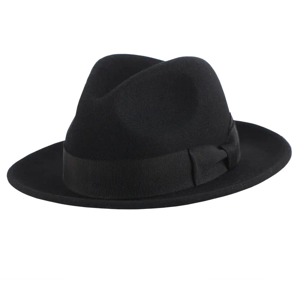 American Hat Makers Pablo 2.0 Wool Felt Fedora in Black
