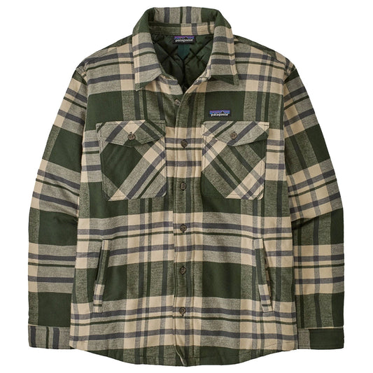 Patagonia Mens Lightweight Insulated Fjord Flannel Shirt in Ashore: Old Growth Green