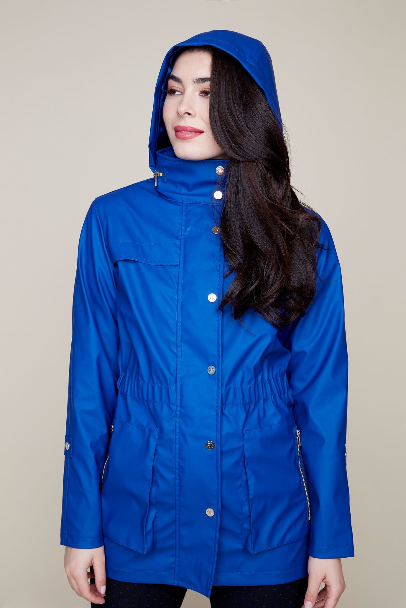 Womens Renuar Knit Raincoat in Lapis