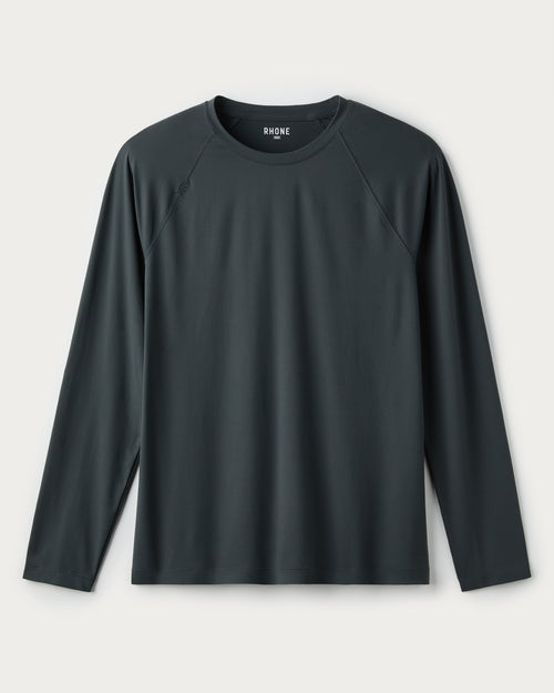Rhone Mens Reign Long Sleeve Shirt in Pine Grey