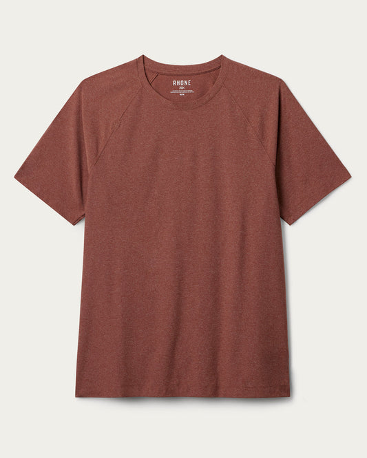 Rhone Mens Reign Short Sleeve Shirt in Cinnamon Heather