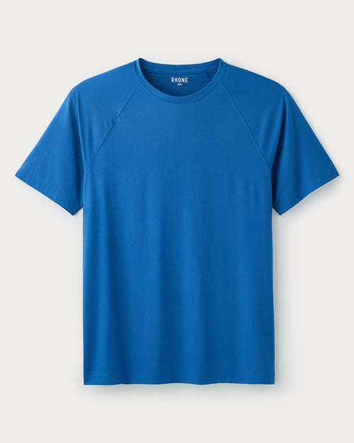 Rhone Mens Reign Short Sleeve Shirt in Deep Sea Blue